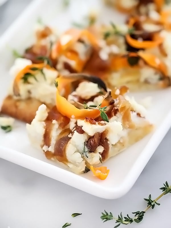 Sweet Potato and Caramelized Onion Pizza | foodiecrush.com #recipes #ricotta #easy