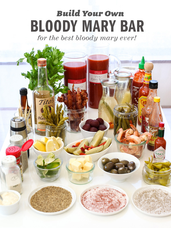 Build Your Own Bloody Mary Bar from foodiecrush.com on foodiecrush.com
