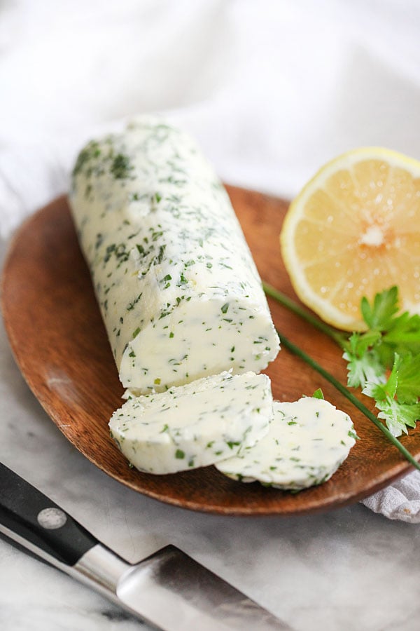 Grilled Chicken with Chive and Herb Butter foodiecrush.com 