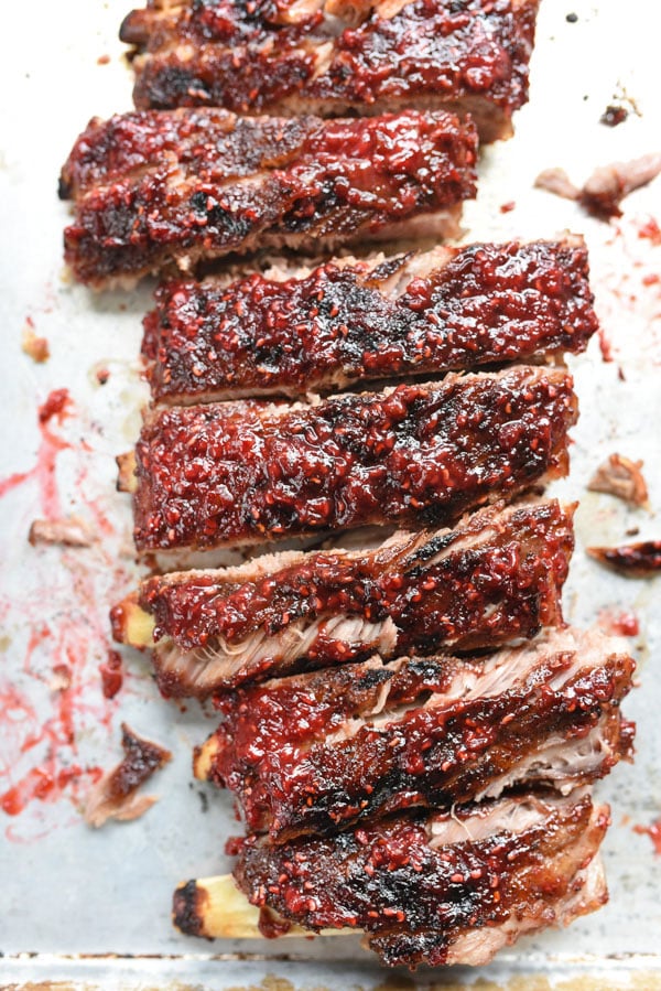 Raspberry Chipotle BBQ Ribs | foodiecrush.com #intheoven #recipe #dinner