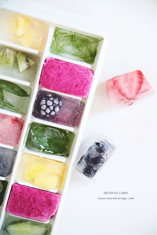 Detox Ice Cubes by Le Zoe Musings on foodiecrush.com 