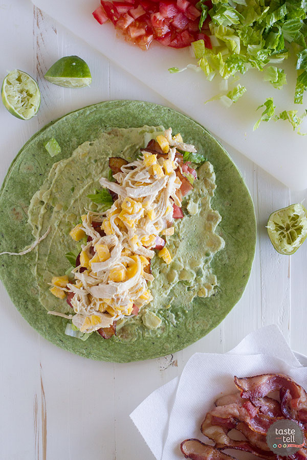 California Chicken Club Wrap from Taste and Tell Blog | foodiecrush.com 