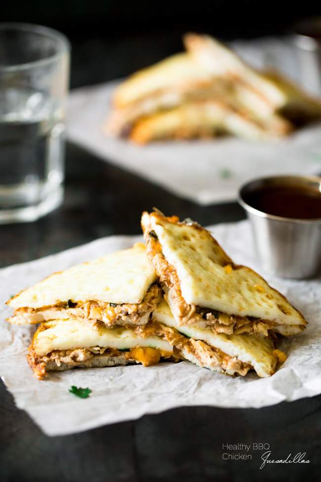 Healthy BBQ Chicken Quesadilla from Food Faith Fitness | foodiecrush.com 