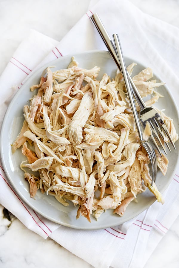 Shredded Chicken prepped for easy chicken tacos