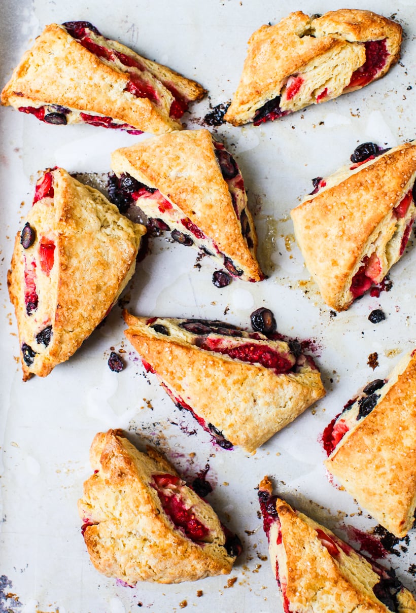 Triple Berry Scones by Simple Bites | foodiecrush.com 