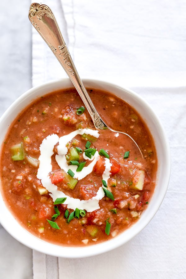 Classic Gazpacho Recipe | foodiecrush.com