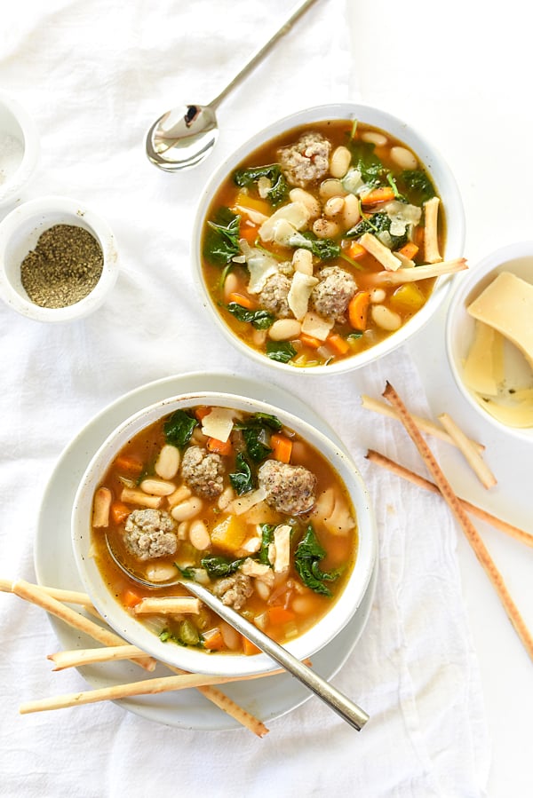 Slow Cooker Tuscan White Bean Soup | foodiecrush.com