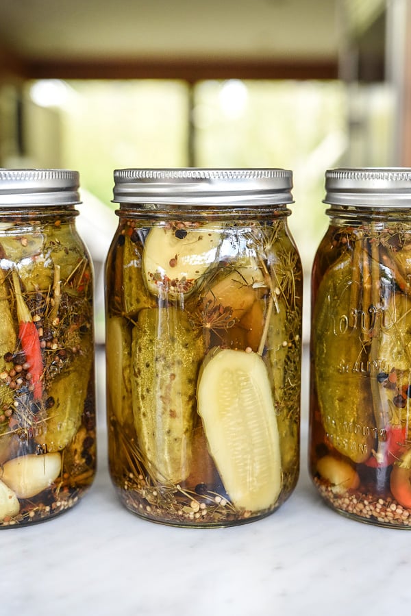 homemade dill pickles in canning jars