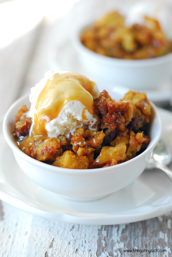 Slow Cooker Pumpkin Bread Pudding  from The Gunny Sack on foodiecrush.com 