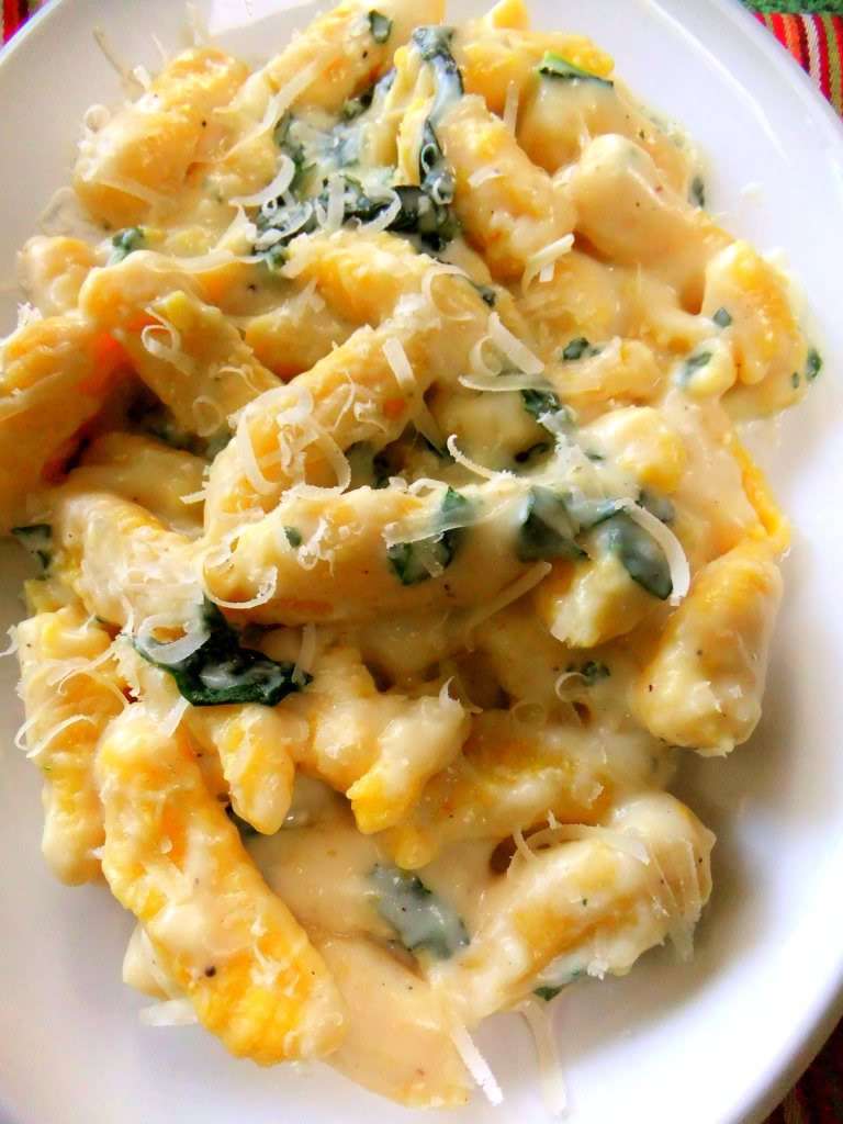 Butternut Squash Gnocchi in Fontina Cheese Sauce from Proud Italian Cook on foodiecrush.com 