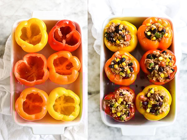 Multi-color peppers make the Southwest flavors of this recipe a healthy family favorite dinner | foodiecrush.com 
