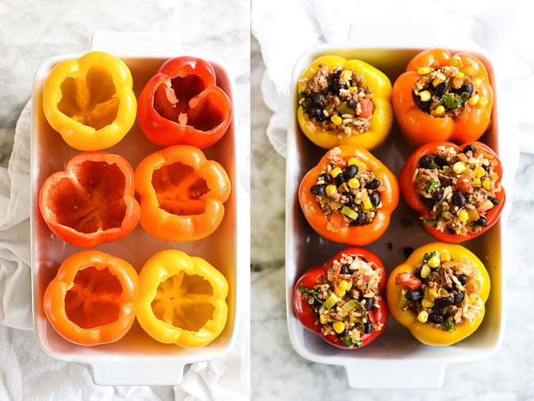 Multi-color peppers make the Southwest flavors of this recipe a healthy family favorite dinner | foodiecrush.com 