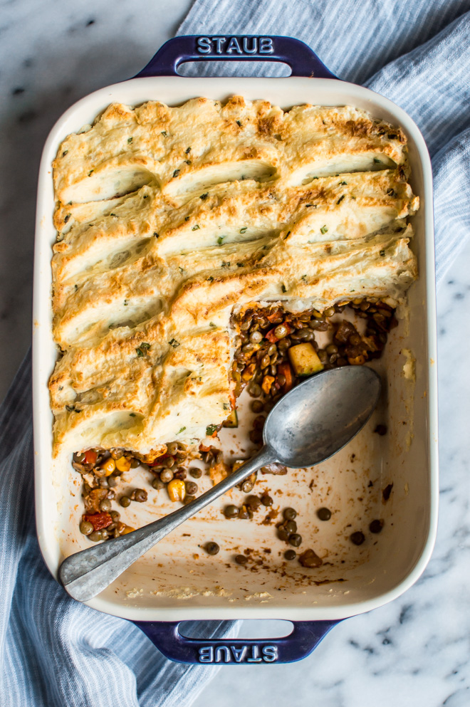 Vegetarian Cajun-Spiced Shepherd's Pie from Nibbles and Bits on foodiecrush.com