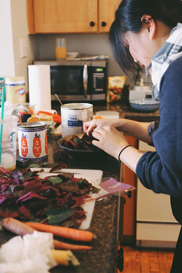 Jenny Park cooking in her kitchen