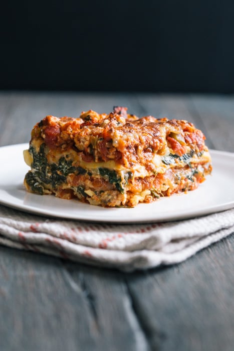 Spinach Turkey Lasagna from The Yellow Table on foodiecrush.com 