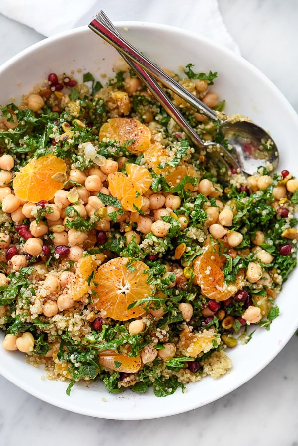 Quinoa and Kale Protein Salad is a totally fresh and easy way to eat healthy | foodiecrush.com