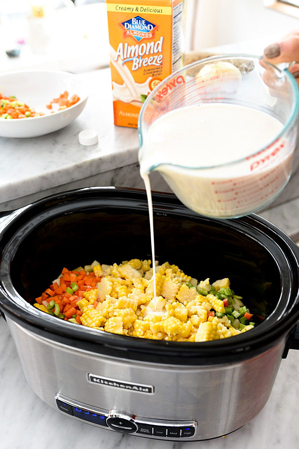 Crockpot Corn Chowder | foodiecrush.com #crockpot #recipe #easy 