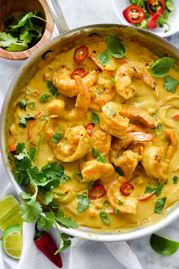 Thai Coconut Shrimp | foodiecrush.com #curry #recipes #easy 