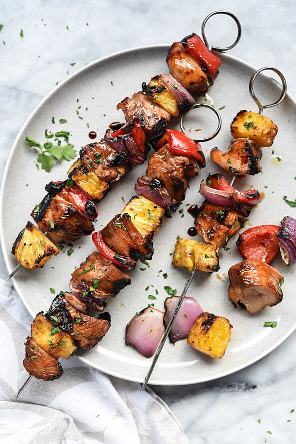 Hawaiian Chicken Skewers | foodiecrush.com #grilled #kabobs #marinade #recipes 