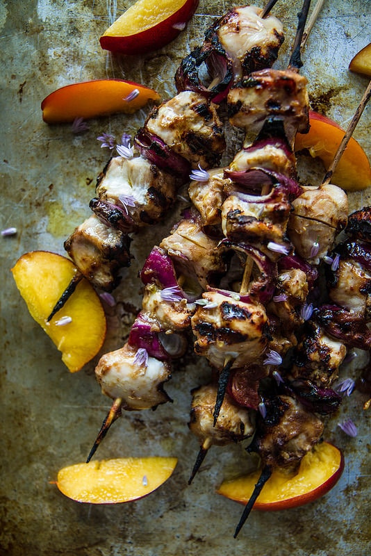Grilled Nectarine Balsamic Chicken from Heather Christo on foodiecrush.com