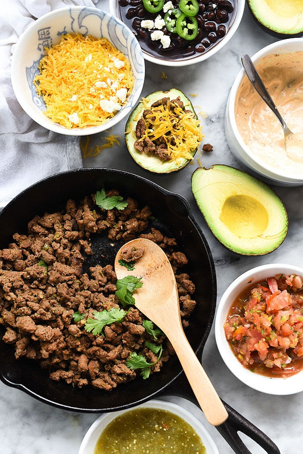 Taco Stuffed Avocados | foodiecrush.com