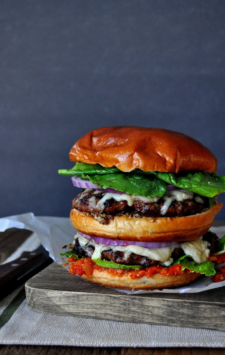 Big Burger with Bacon Jam from foodwellsaid.com on foodiecrush.com