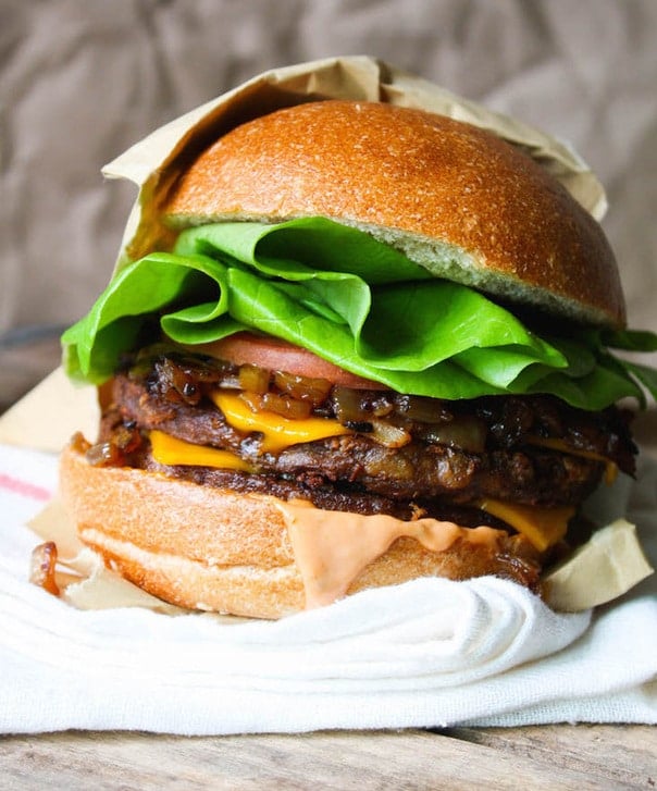 In-n-Out Copycat: Double Double NO Animal Style from fettlevegan.com on foodiecrush.com