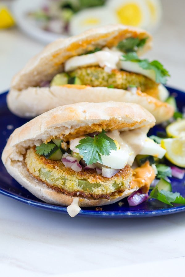Fried Green Tomato Sabich | What What Jew Wanna Eat on foodiecrush.com