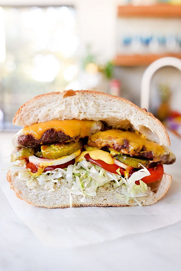 The Best Garlic Burgers Ever | #recipes #onthegrill #beef foodiecrush.com