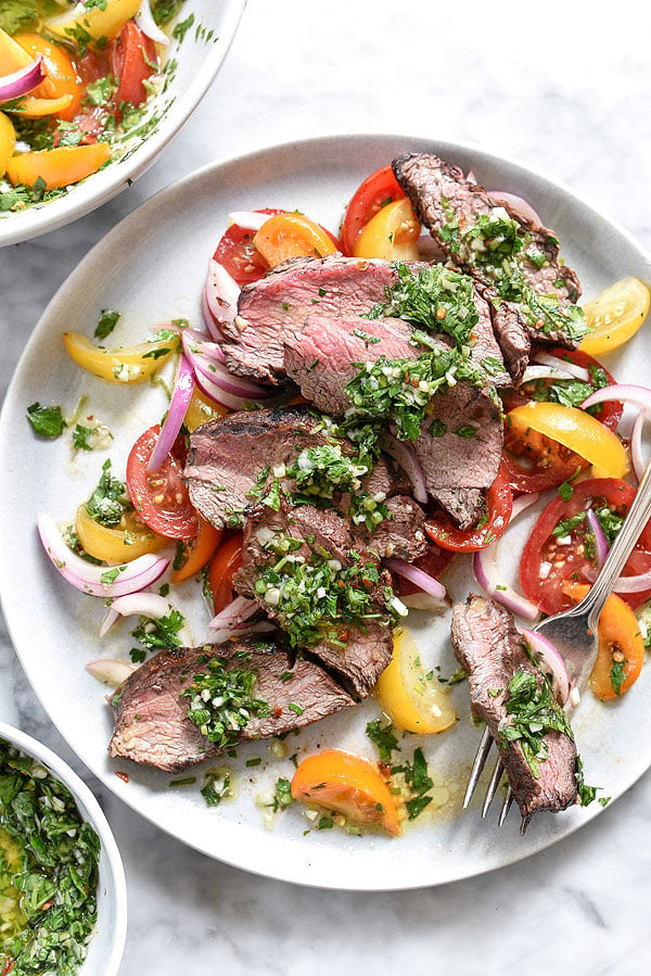 Grilled Skirt Steak with Chimichurri | #marinade #recipes #withchimichurri #meat foodiecrush.com