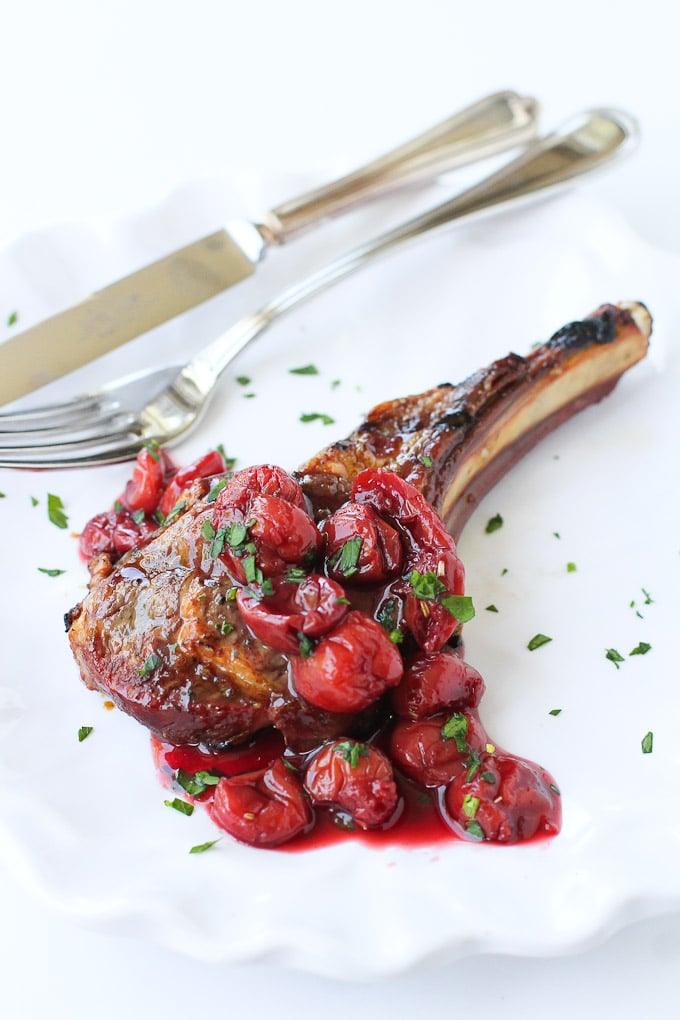 Grilled Lamb Chops with Tart Cherry Sauce from Cookin' Canuck on foodiecrush.com
