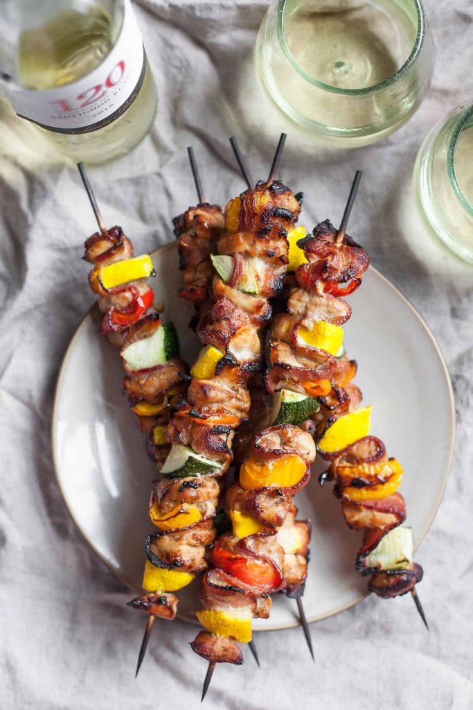 Maple Balsamic Chicken and Bacon Skewers from A Calculated Whisk | foodiecrush.com