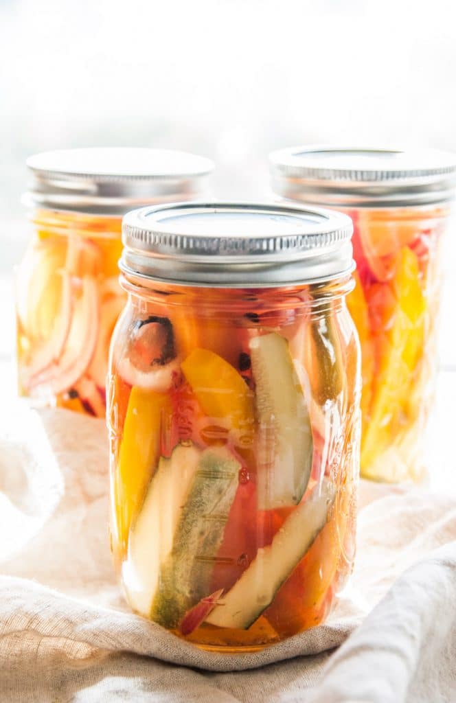 Quick PIckled Vegetables from Sweet Phi on foodiecrush.com