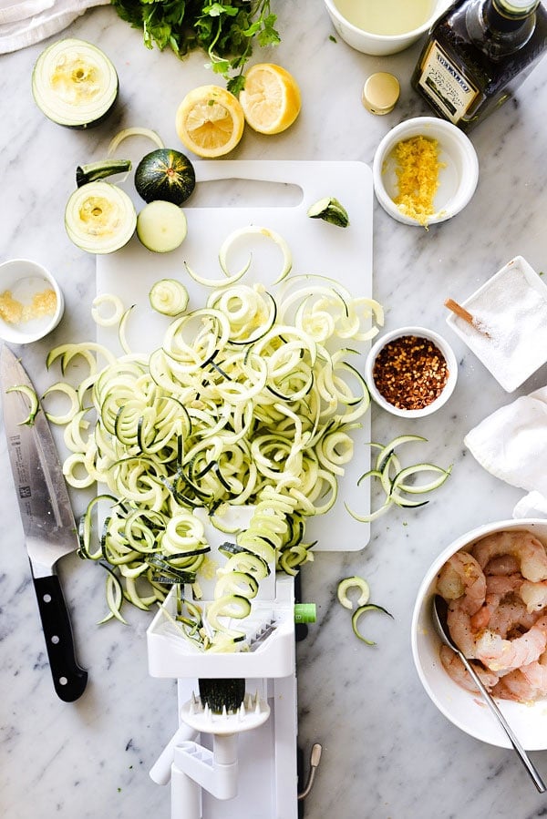 Linguine and Zucchini Noodles with Shrimp