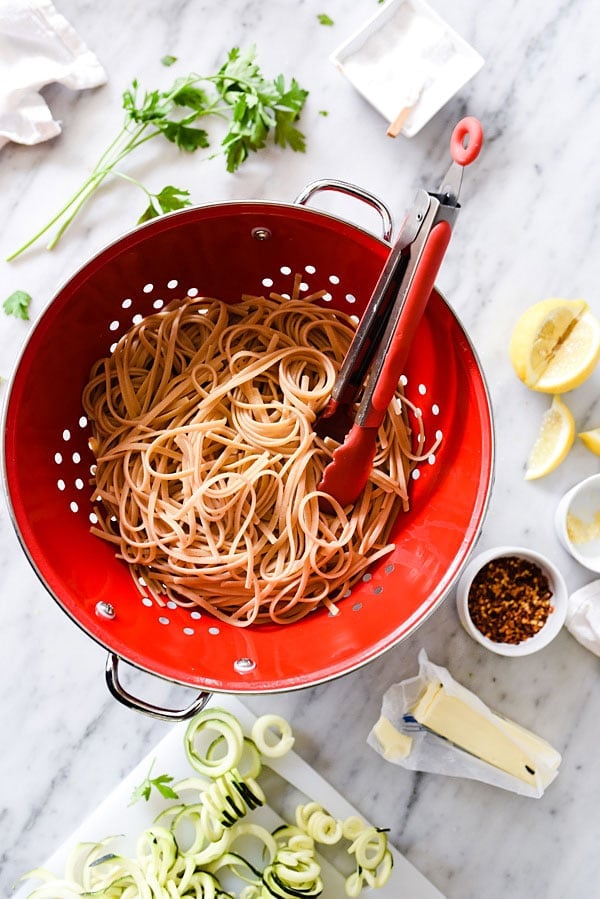 Linguine and Zucchini Noodles with Shrimp