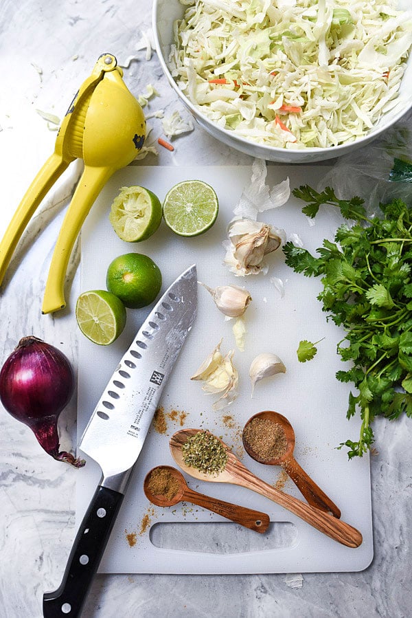 Easy Mexican Coleslaw Recipe | foodiecrush.com