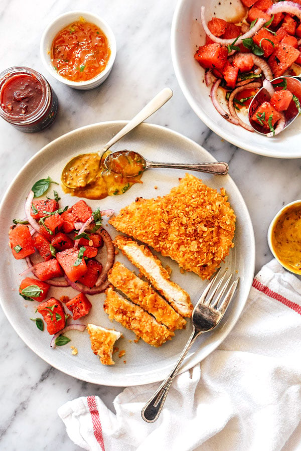 Potato Chip Crusted Chicken Breasts Recipe | #baked #recipes #easy foodiecrush.com