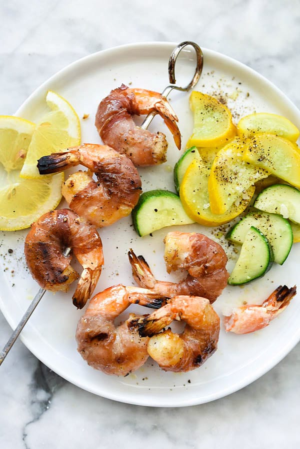 Prosciutto Wrapped Grilled Shrimp | #grilled #kabobs #garlic #healthy #marinade #easy foodiecrush.com
