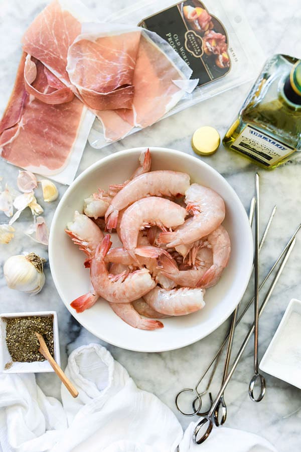 Prosciutto Wrapped Grilled Shrimp | foodiecrush.com