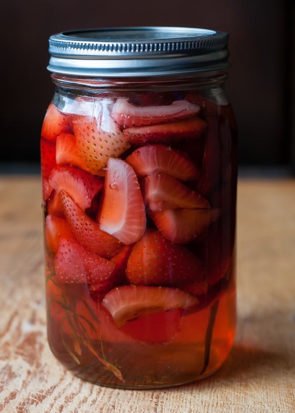 Quick Pickled Strawberries from Cafe Johnsonia on foodiecrush.com