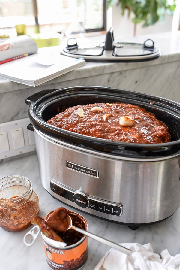 Slow Cooker Smoky Pulled Pork | foodiecrush.com