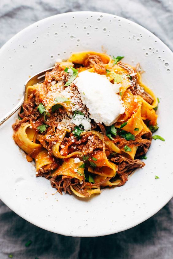 Slow Cooker Beef Ragu with Pappardelle from pinchofyum.com on foodiecrush.com