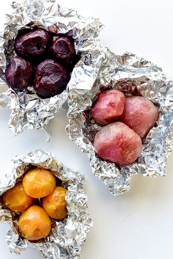 Shaved Brussels Sprouts, Roasted Beets and Goat Cheese Salad | foodiecrush.com