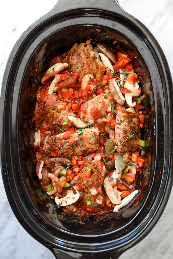 Slow Cooker Chicken Cacciatore | foodiecrush.com