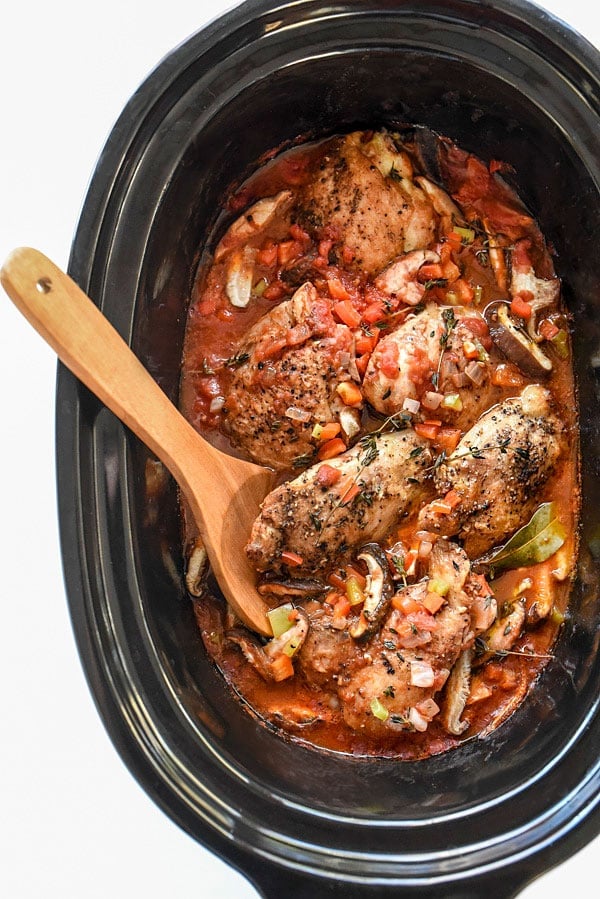 Slow Cooker Chicken Cacciatore | #slowcooker #easy #Italian #recipe foodiecrush.com