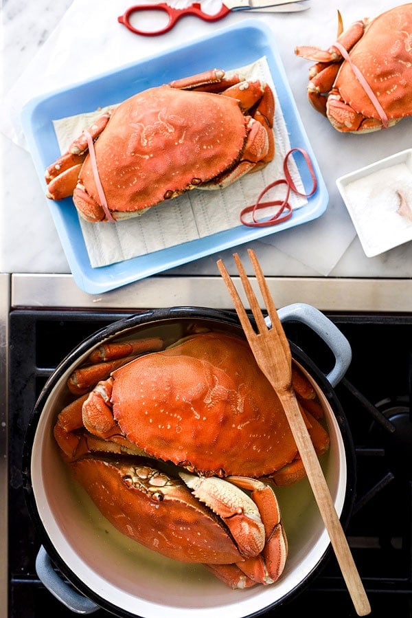 The Easiest Whole Dungeness Crab Recipe with Citrus Butter | foodiecrush.com