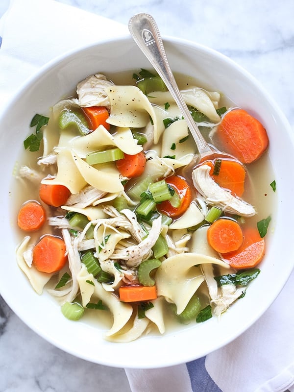 Homemade Chicken Noodle Soup from foodiecrush.com on foodiecrush.com