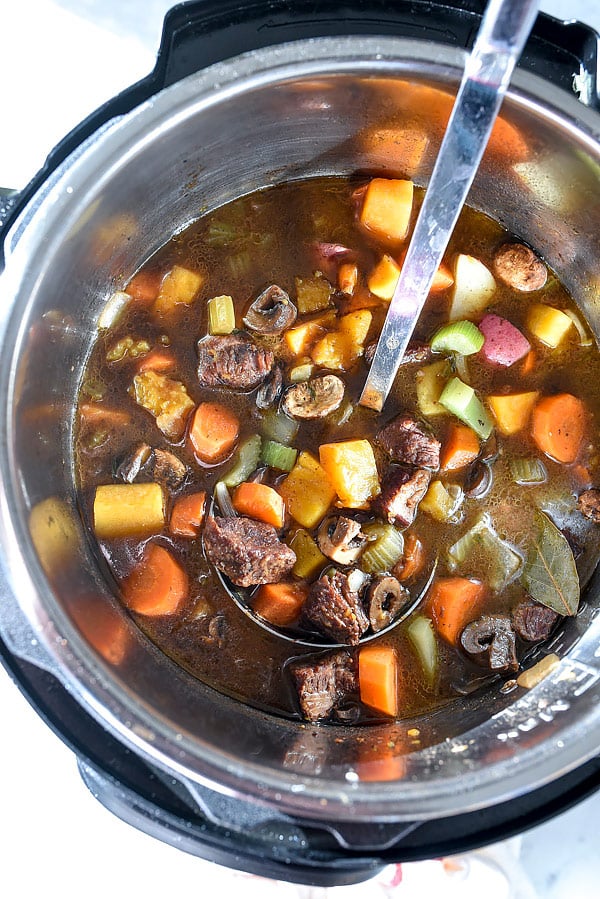 ladle of instant pot stew