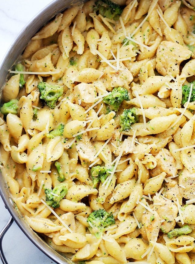 Chicken-Broccoli Shells and Cheese from diethood.com on foodiecrush.com