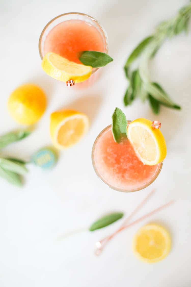 Healthy Kombucha Cocktail with Pomelo and Sage from jojotastic.com on foodiecrush.com